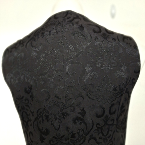 Grace Karin NEW Black Jacquard Steampunk Preppy Victorian Vest Size L - Picture 8 of 14